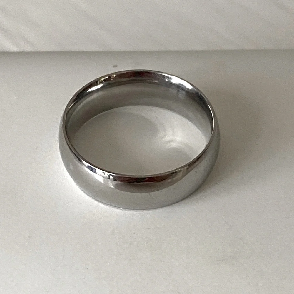 Stainless Steel Wide Dome Ring Tarnish Resistant Hypoallergenic Minimalist 6mm
